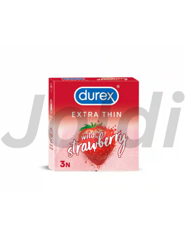 Durex Extra Thin Strawberry Condoms 3Pcs