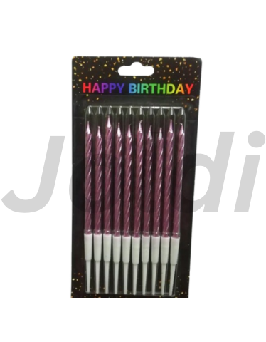 Birthday Metalic candle 10pcs