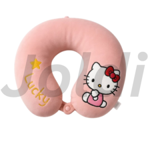 Comfortable Travel Neck Pillow for Car & Plane, Hello Kitty Pink